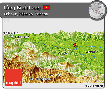 Physical Panoramic Map of Làng Bình Lang