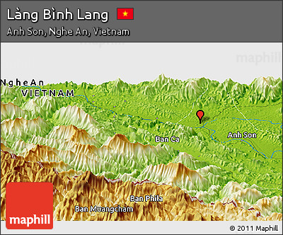 Physical Panoramic Map of Làng Bình Lang