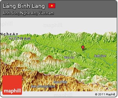 Physical Panoramic Map of Làng Bình Lang