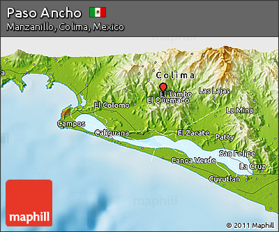 Physical 3D Map of Paso Ancho