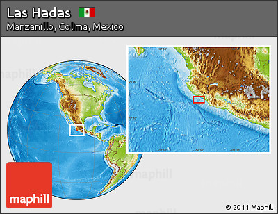 Physical Location Map of Las Hadas