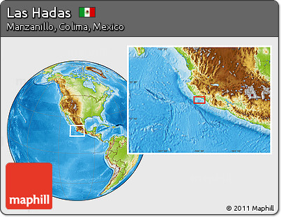 Physical Location Map of Las Hadas