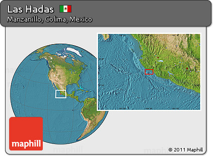 Satellite Location Map of Las Hadas