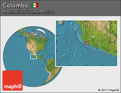 Satellite Location Map of Colombo