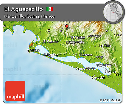 Physical Map of El Aguacatillo
