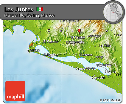 Physical Map of Las Juntas