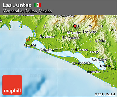 Physical Map of Las Juntas