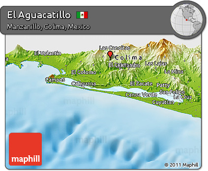 Physical Panoramic Map of El Aguacatillo