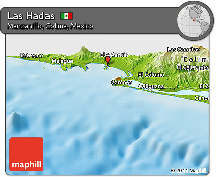 Physical Panoramic Map of Las Hadas