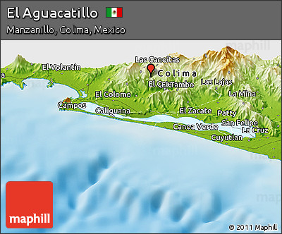 Physical Panoramic Map of El Aguacatillo