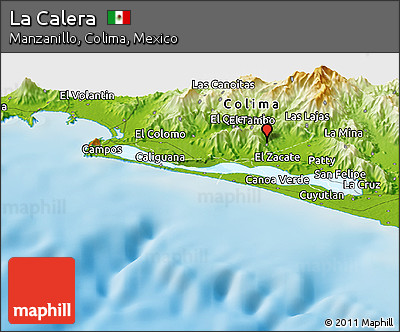 Physical Panoramic Map of La Calera