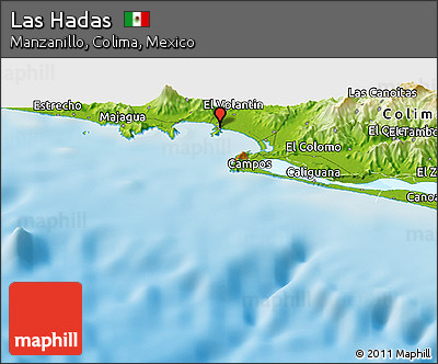 Physical Panoramic Map of Las Hadas