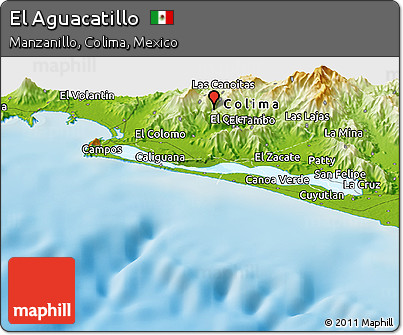 Physical Panoramic Map of El Aguacatillo