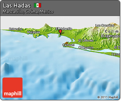 Physical Panoramic Map of Las Hadas