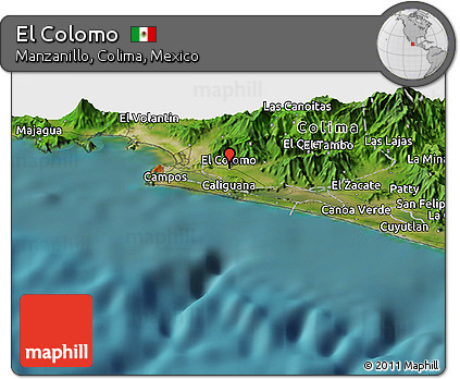 Satellite Panoramic Map of El Colomo