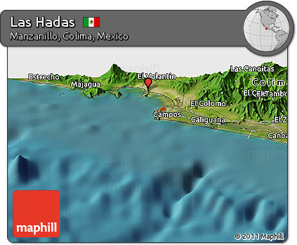 Satellite Panoramic Map of Las Hadas