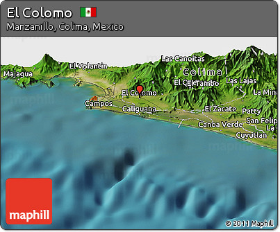 Satellite Panoramic Map of El Colomo