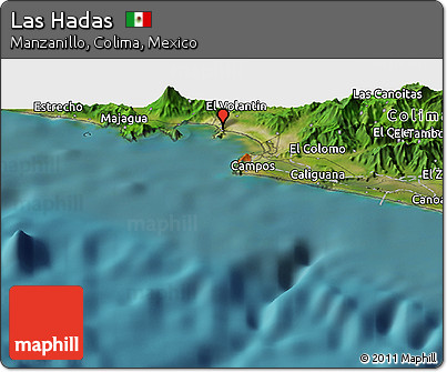 Satellite Panoramic Map of Las Hadas