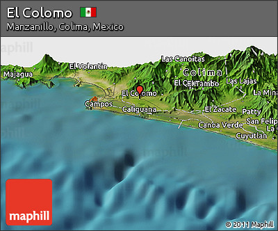 Satellite Panoramic Map of El Colomo