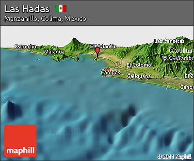 Satellite Panoramic Map of Las Hadas