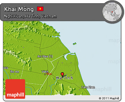 Physical 3D Map of Khai Mông