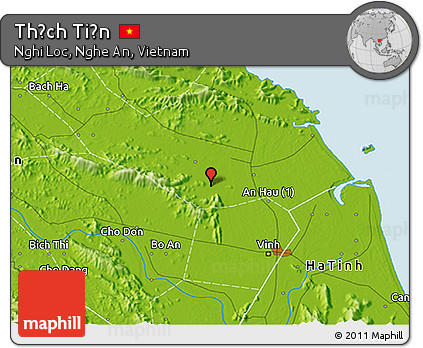 Physical 3D Map of Thạch Tiền