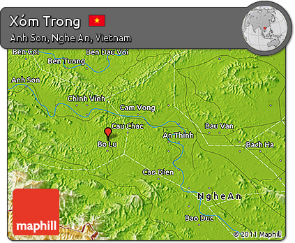 Physical 3D Map of Xóm Trong