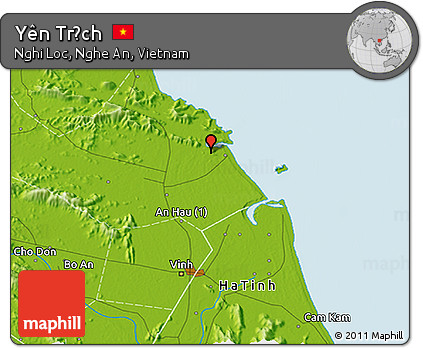 Physical 3D Map of Yên Trạch