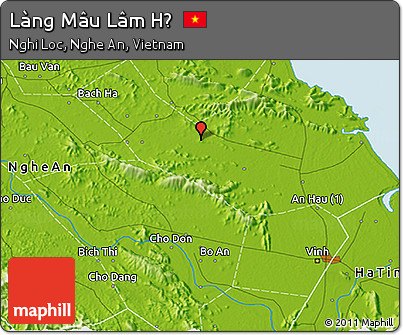 Physical 3D Map of Làng Mâu Lâm Hạ