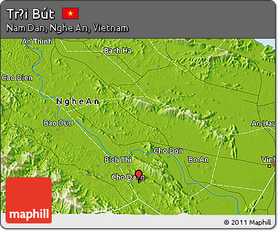 Physical 3D Map of Trại Bút
