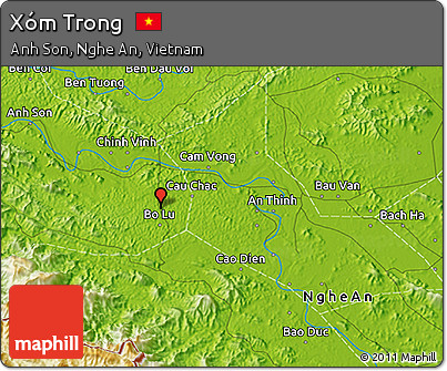 Physical 3D Map of Xóm Trong