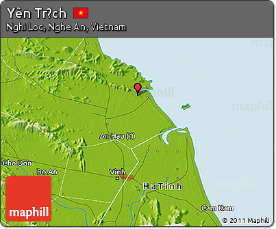 Physical 3D Map of Yên Trạch