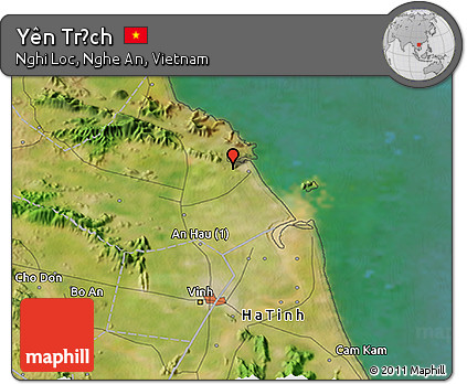 Satellite 3D Map of Yên Trạch