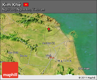 Satellite 3D Map of Kim Khê