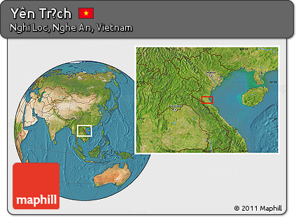 Satellite Location Map of Yên Trạch