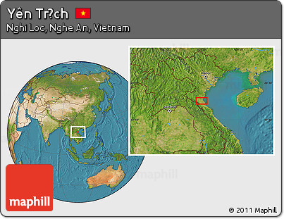 Satellite Location Map of Yên Trạch