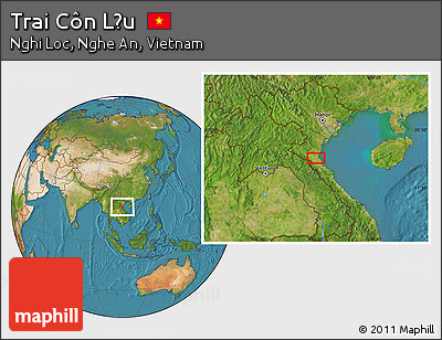 Satellite Location Map of Trai Côn Lều
