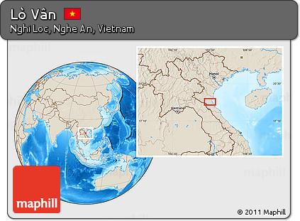 Shaded Relief Location Map of Lò Vân
