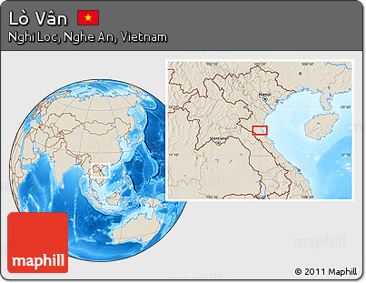Shaded Relief Location Map of Lò Vân