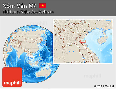 Shaded Relief Location Map of Xóm Vân Mỹ