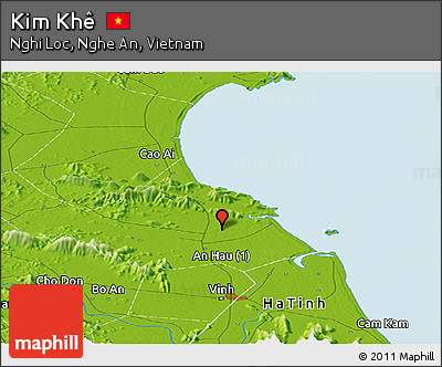 Physical Panoramic Map of Kim Khê