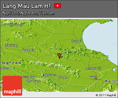Physical Panoramic Map of Làng Mâu Lâm Hạ