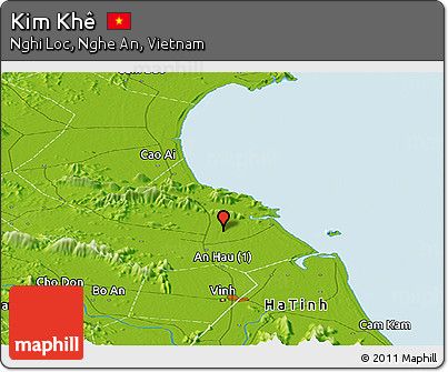 Physical Panoramic Map of Kim Khê