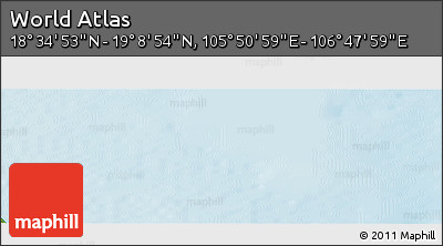 Physical Panoramic Map of the Area around 18° 51' 53" N, 106° 19' 29" E