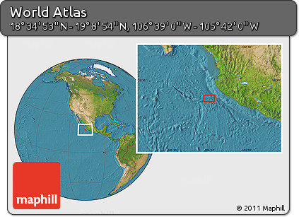 Satellite Location Map of the Area around 18° 51' 53" N, 106° 10' 30" W