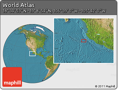 Satellite Location Map of the Area around 18° 51' 53" N, 106° 10' 30" W