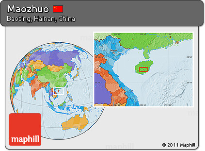 Political Location Map of Maozhuo