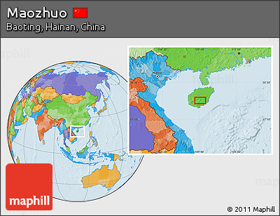 Political Location Map of Maozhuo