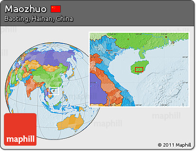 Political Location Map of Maozhuo