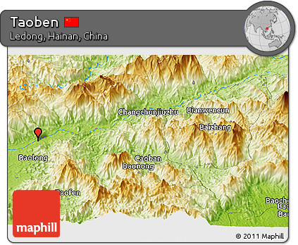 Physical Panoramic Map of Taoben